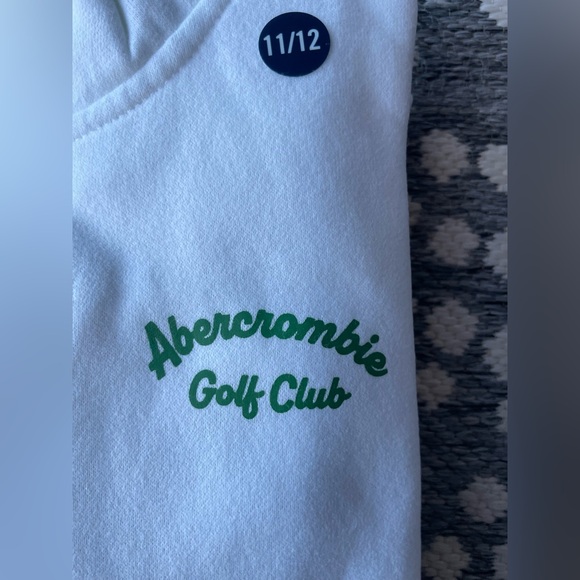 Abercrombie Golf Club Hoodie sweatshirt NEW Boys Medium Large 11 12 white green - Picture 10 of 14